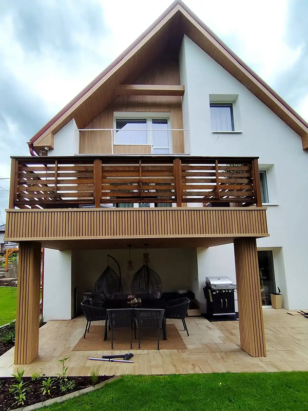 Applicazioni dei pannelli murali per esterni NECOWOOD